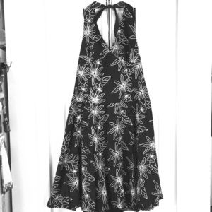Halter Dress - NWT Black & White Floral